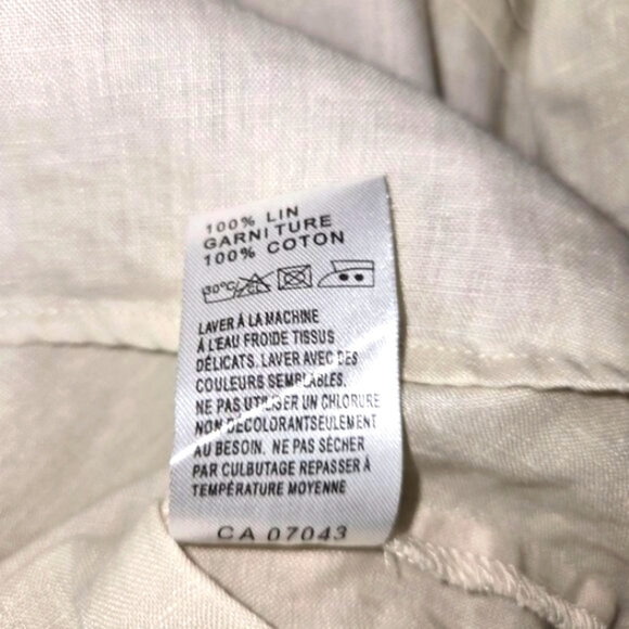 Malvin I love Linen Woman's Size S Top Crochet Boho Beige 100%Linen - Picture 10 of 13